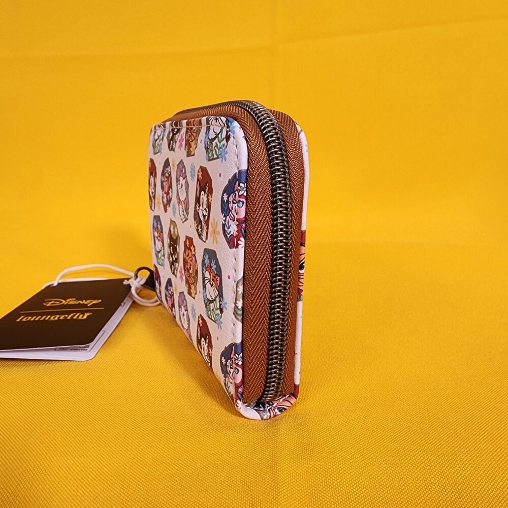 Loungefly Disney Cats Flower Portrait AOP Marie Figaro Dinah Zip Wallet NEW - Picture 6 of 12